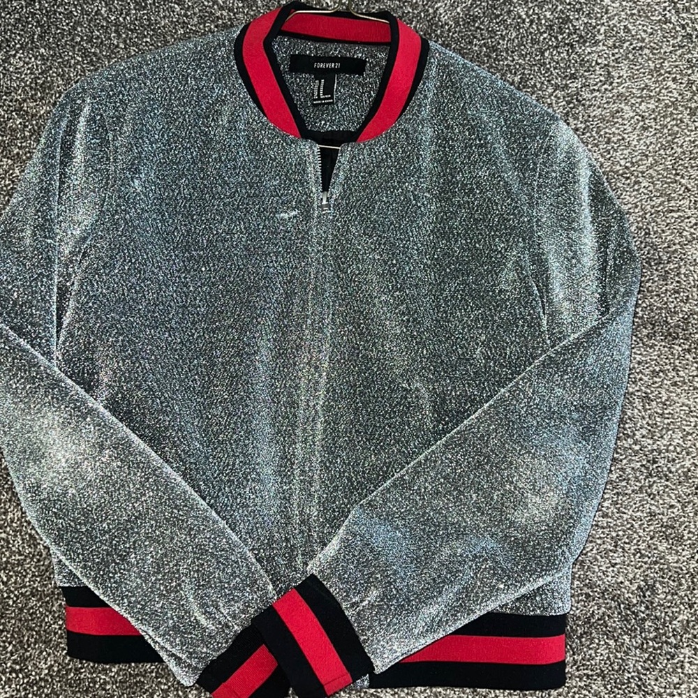 Forever 21 glitter fabric jacket